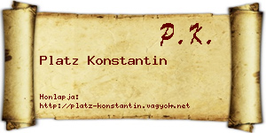 Platz Konstantin névjegykártya